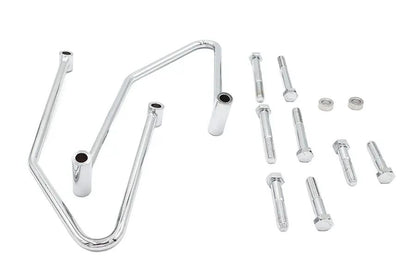 V-Twin Chrome Saddlebag Support Set for Harley Davidson FXST and FLSTF (Part #S77-0132) by V-Twin