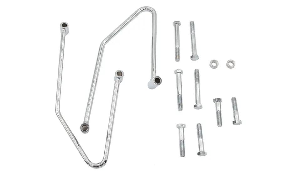V-Twin Chrome Saddlebag Support Set for Harley Davidson FXST and FLSTF (Part #S77-0132) by V-Twin