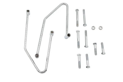 V-Twin Chrome Saddlebag Support Set for Harley Davidson FXST and FLSTF (Part #S77-0132) by V-Twin