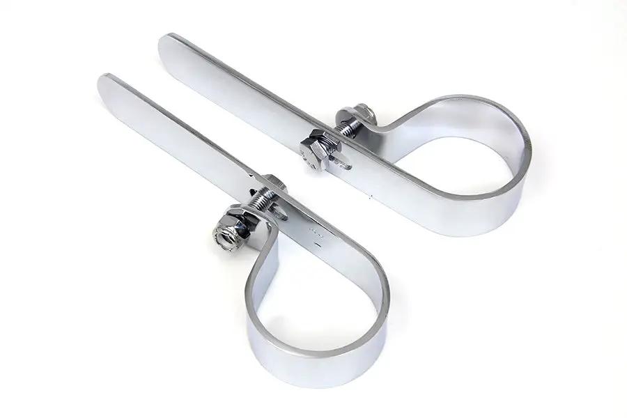 V-Twin Chrome 1-3/4 Inch Exhaust Clamp Set - Part 72987 by V-Twin