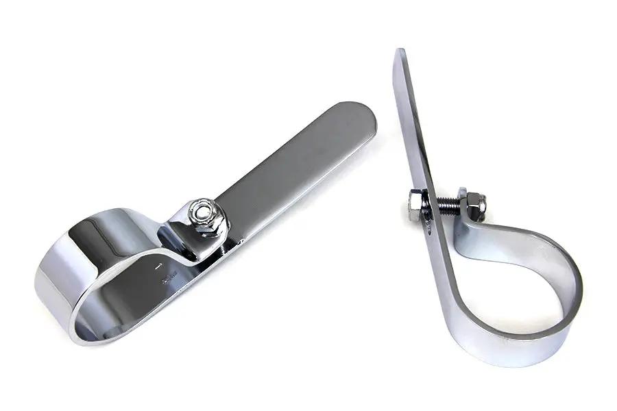 V-Twin Chrome 1-3/4 Inch Exhaust Clamp Set - Part 72987 by V-Twin