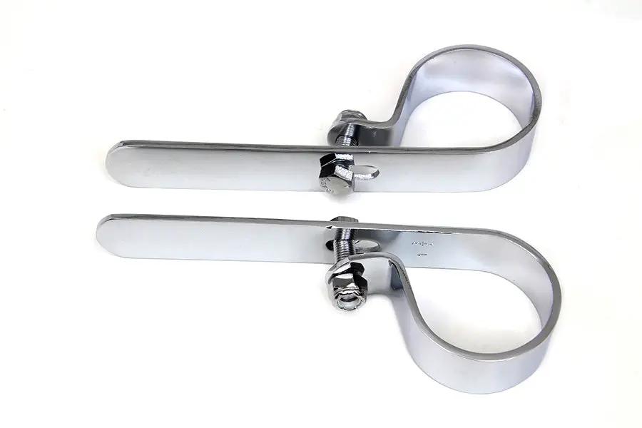 V-Twin Chrome 1-3/4 Inch Exhaust Clamp Set - Part 72987 by V-Twin