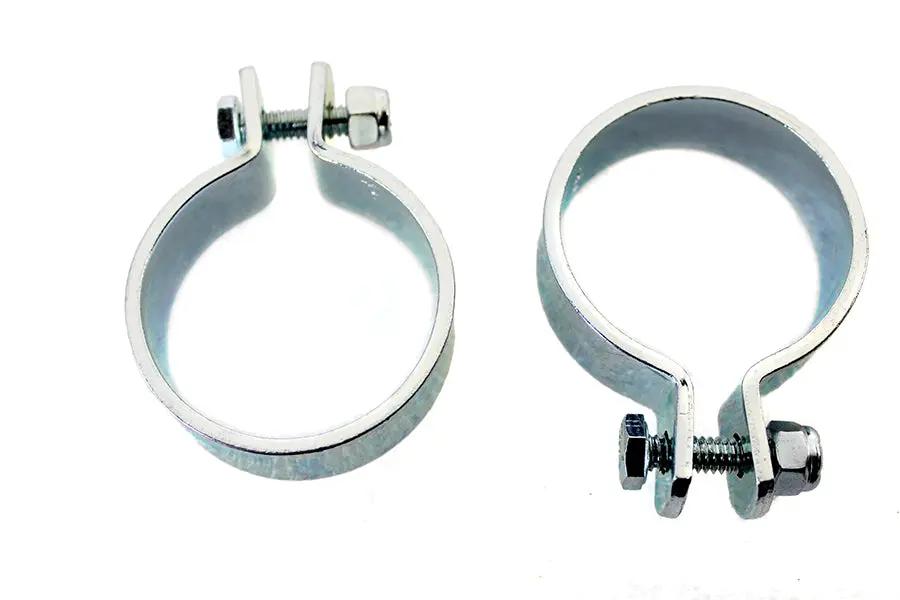 V-Twin Zinc 1-7/8 inch Muffler Clamp Set for Harley Davidson XL Models by V-Twin