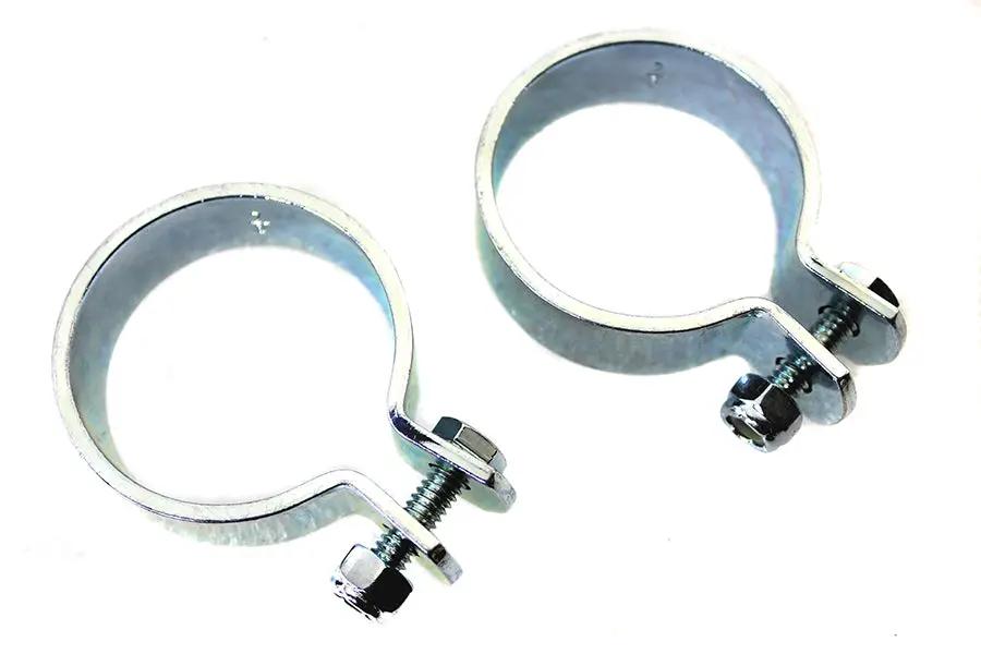 V-Twin Zinc 1-7/8 inch Muffler Clamp Set for Harley Davidson XL Models by V-Twin