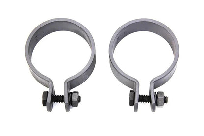V-Twin Parkerized 1-7/8 Inch Muffler End Clamp Set for Secure Exhaust Fitting by V-Twin