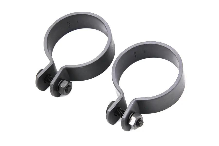 V-Twin Parkerized 1-7/8 Inch Muffler End Clamp Set for Secure Exhaust Fitting by V-Twin