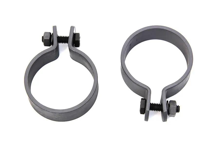 V-Twin Parkerized 1-7/8 Inch Muffler End Clamp Set for Secure Exhaust Fitting by V-Twin