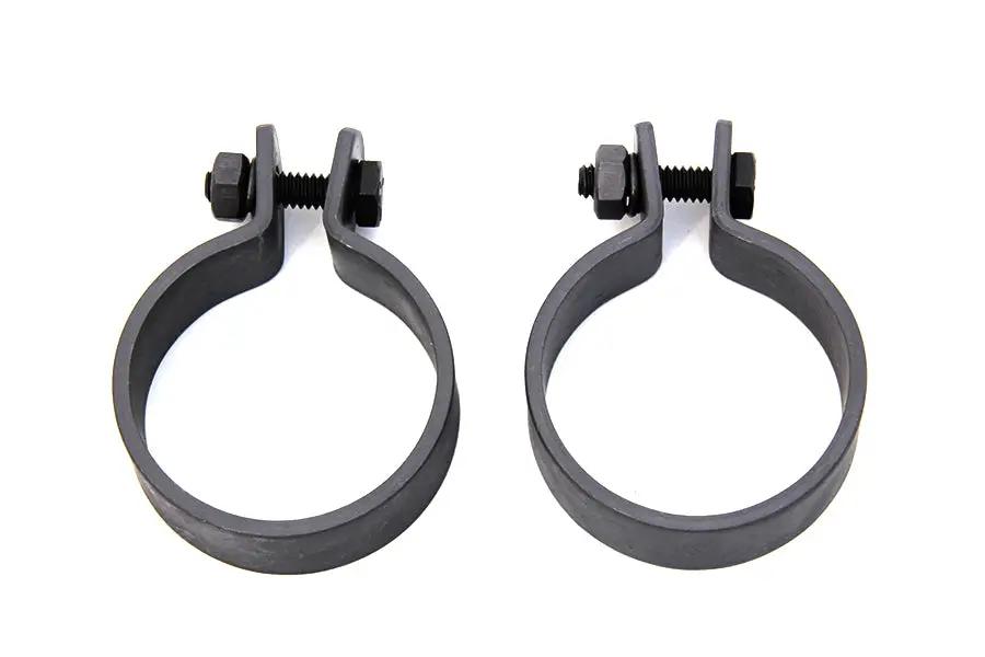 V-Twin Parkerized 1-7/8 Inch Muffler End Clamp Set for Secure Exhaust Fitting by V-Twin