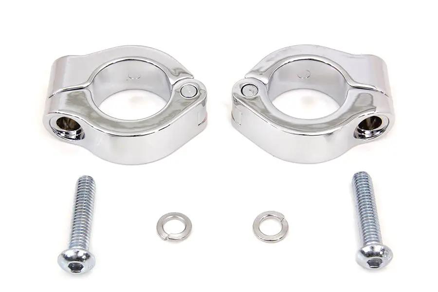 V-Twin Chrome Fog Lamp Engine Bar Clamp for Harley Davidson FLT Models (1986-1995) - Part #77717 by V-Twin