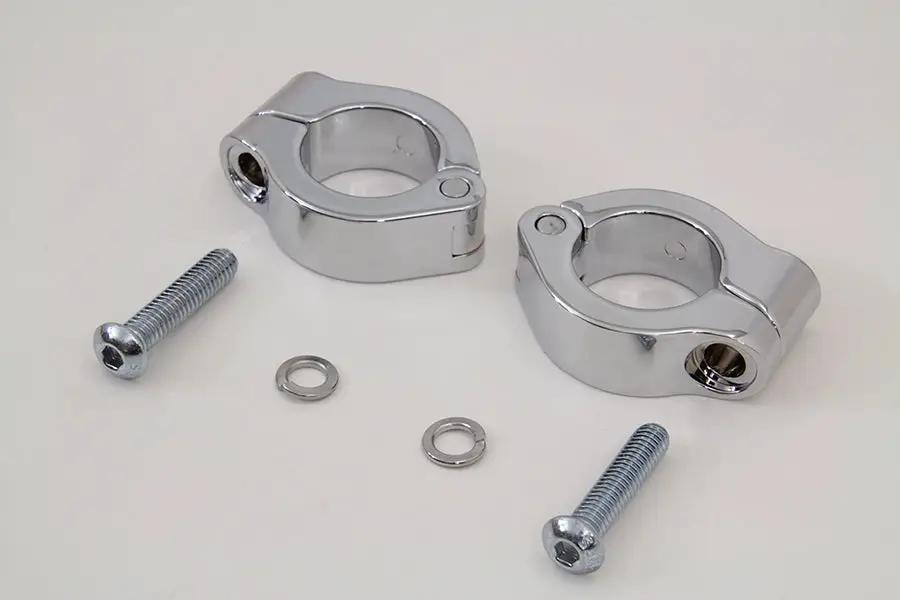 V-Twin Chrome Fog Lamp Engine Bar Clamp for Harley Davidson FLT Models (1986-1995) - Part #77717 by V-Twin