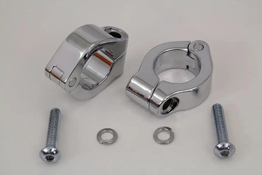 V-Twin Chrome Fog Lamp Engine Bar Clamp for Harley Davidson FLT Models (1986-1995) - Part #77717 by V-Twin