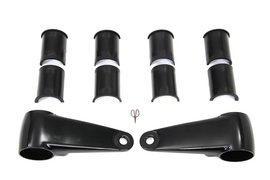 V-Twin Side Mount Headlamp Bracket Kit in Black - Part #77685 by V-Twin