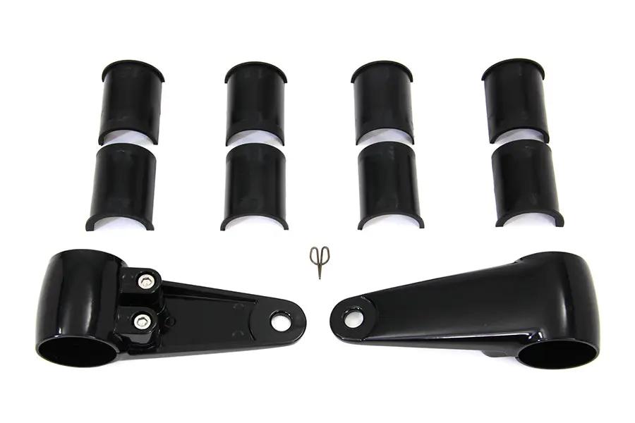 V-Twin Side Mount Headlamp Bracket Kit in Black - Part #77685 by V-Twin