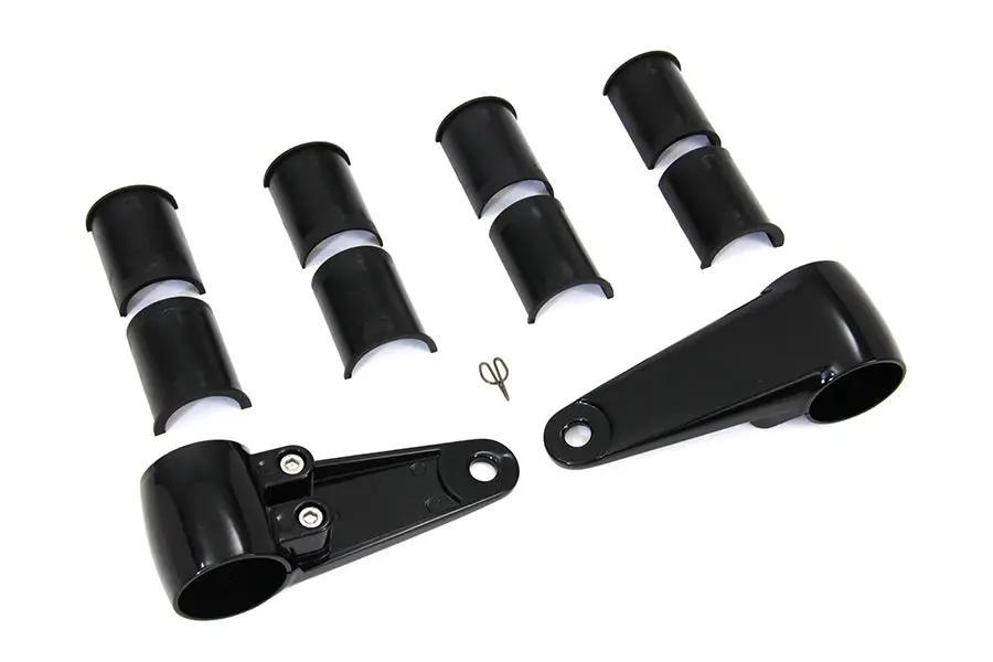 V-Twin Side Mount Headlamp Bracket Kit in Black - Part #77685 by V-Twin
