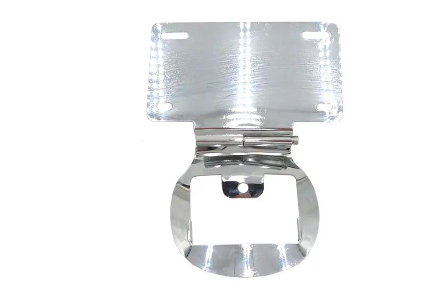 V-Twin License Plate Relocation Bracket Chrome for Harley Davidson FX Models by V-Twin