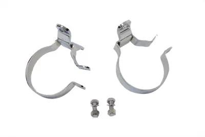 V-Twin 74689A Chrome 3-1/4 Inch Muffler Body Clamp Set for Harley Davidson FLT Models by V-Twin