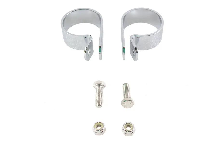 V-Twin Chrome 1-7/8 inch Exhaust Clamp Set (Part #72872DA) by V-Twin