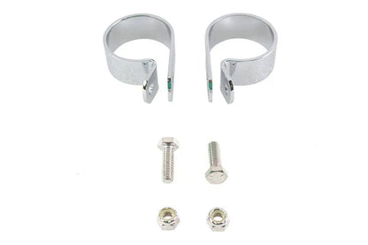 V-Twin Chrome 1-7/8 inch Exhaust Clamp Set (Part #72872DA) by V-Twin