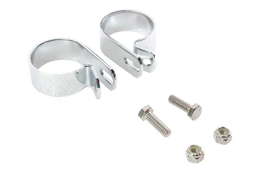 V-Twin Chrome 1-7/8 inch Exhaust Clamp Set (Part #72872DA) by V-Twin