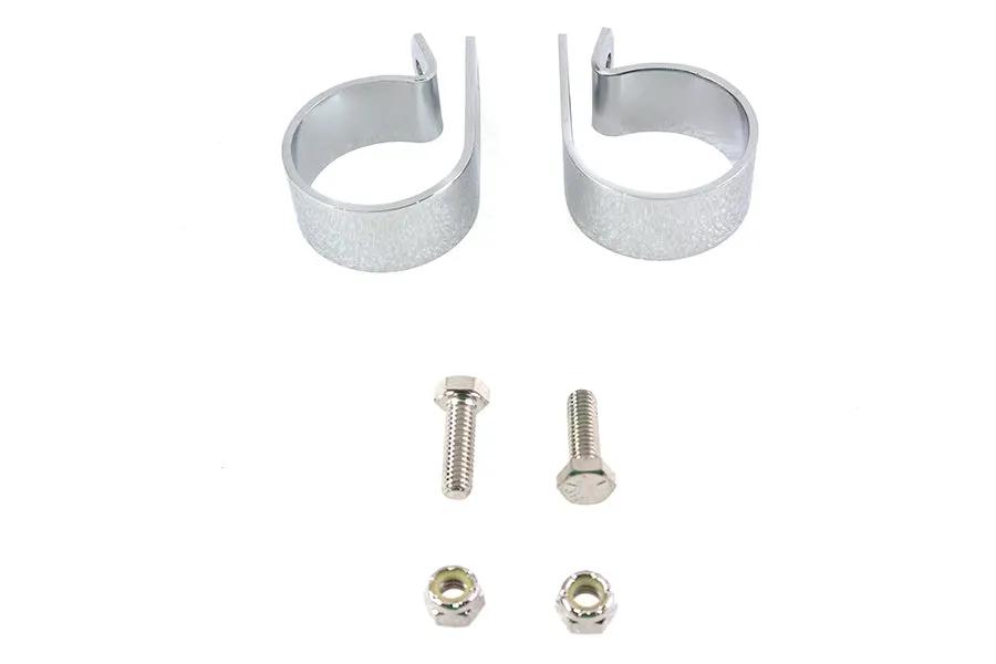 V-Twin Chrome 1-7/8 inch Exhaust Clamp Set (Part #72872DA) by V-Twin