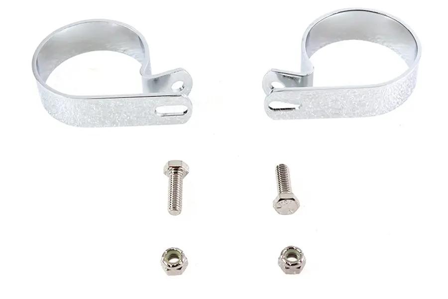 V-Twin Chrome 2-1/2 Inch Exhaust Clamp Set - Part 72870DA by V-Twin