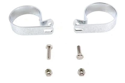 V-Twin Chrome 2-1/2 Inch Exhaust Clamp Set - Part 72870DA by V-Twin