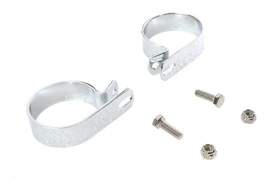 V-Twin Chrome 2-1/2 Inch Exhaust Clamp Set - Part 72870DA by V-Twin