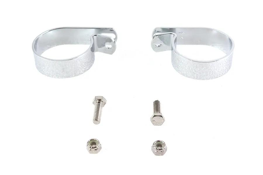 V-Twin Chrome 2-1/2 Inch Exhaust Clamp Set - Part 72870DA by V-Twin