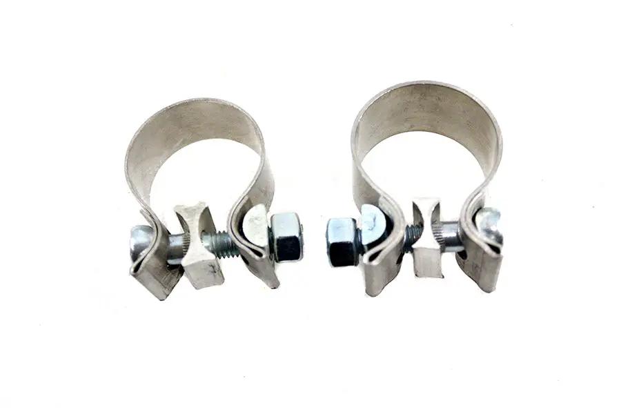 V-Twin 1-7/8 Inch Muffler End Clamp Set Stainless Steel - Set of Two by V-Twin