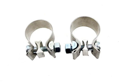 V-Twin 1-7/8 Inch Muffler End Clamp Set Stainless Steel - Set of Two by V-Twin