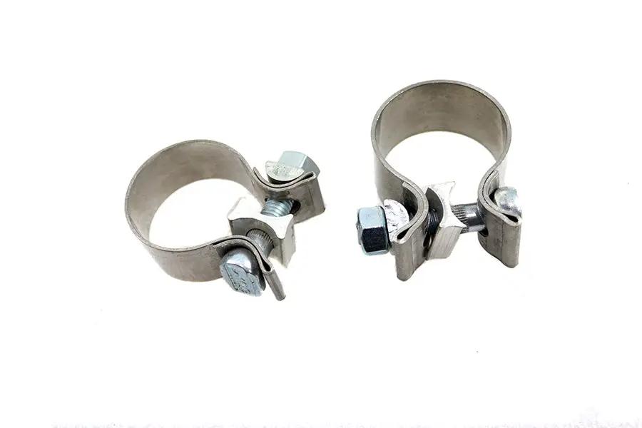 V-Twin 1-7/8 Inch Muffler End Clamp Set Stainless Steel - Set of Two by V-Twin