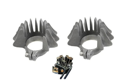 V-Twin XL Finned Header Clamp Set for Harley Davidson XL Models by V-Twin