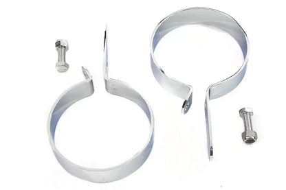 V-Twin Chrome 3-1/2 Inch Muffler Body and End Hanger Clamp Set - Part 74020C by V-Twin