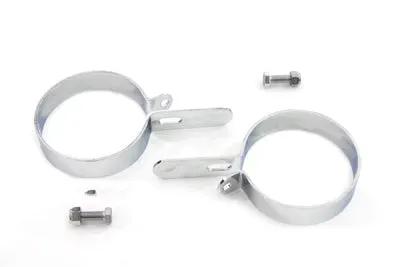 V-Twin Chrome 3-1/2 Inch Muffler Body and End Hanger Clamp Set - Part 74020C by V-Twin