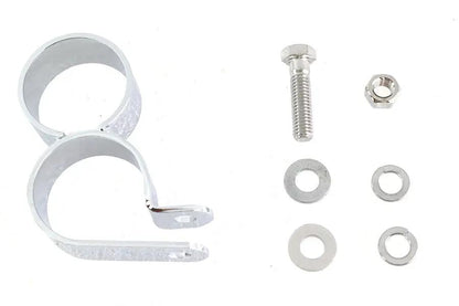 V-Twin 1-3/4 inch Chrome Dual Exhaust Clamp - Secure Parallel Drag or Straight Extension Pipes by V-Twin