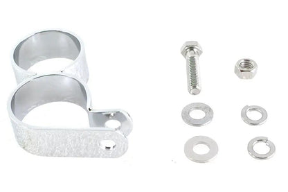 V-Twin 1-3/4 inch Chrome Dual Exhaust Clamp - Secure Parallel Drag or Straight Extension Pipes by V-Twin