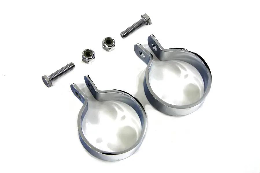 V-Twin Chrome 1-7/8 inch Muffler End Clamp Set (Part Number 70318A) by V-Twin