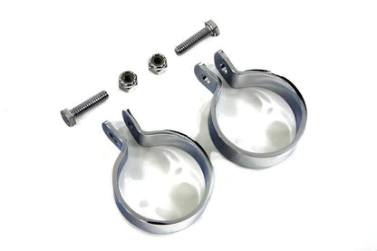 V-Twin Chrome 1-7/8 inch Muffler End Clamp Set (Part Number 70318A) by V-Twin