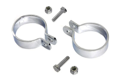 V-Twin Chrome 1-7/8 inch Muffler End Clamp Set (Part Number 70318A) by V-Twin