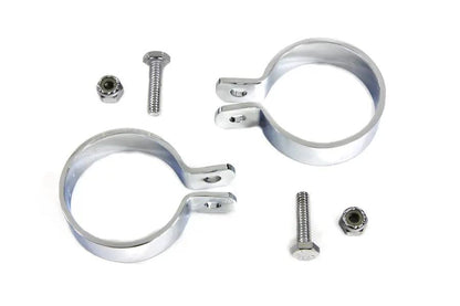 V-Twin Chrome 1-7/8 inch Muffler End Clamp Set (Part Number 70318A) by V-Twin