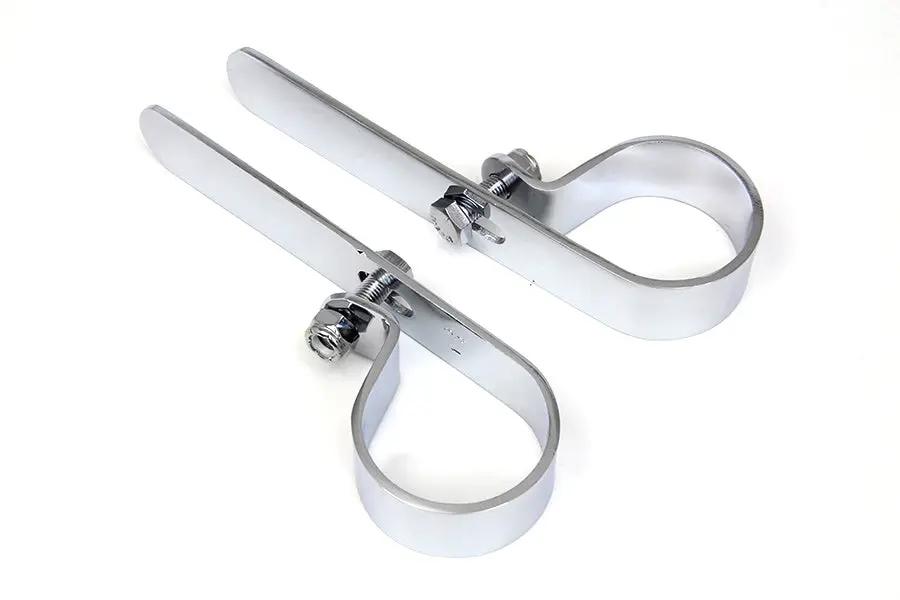 V-Twin Chrome 2-1/2 Inch Muffler Clamp Set - Part Number 72870A by V-Twin