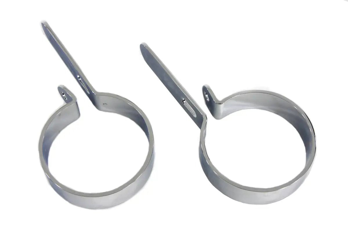 V-Twin Chrome 3 Inch Muffler Hanger Clamp Set Part Number 72836D by V-Twin