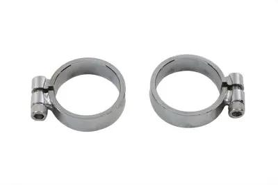 V-Twin Chrome Allen Type Exhaust Clamp Set Wide Part Number 71856 for Harley Davidson XL (1957-1966) by V-Twin