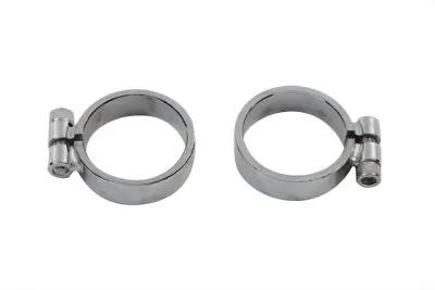 V-Twin Chrome Allen Type Exhaust Clamp Set Wide Part Number 71856 for Harley Davidson XL (1957-1966) by V-Twin
