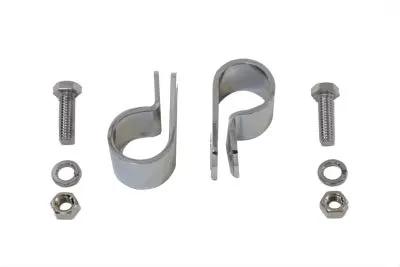 V-Twin Chrome 1 Inch Muffler Clamp Set - Part No. 73006AB by V-Twin