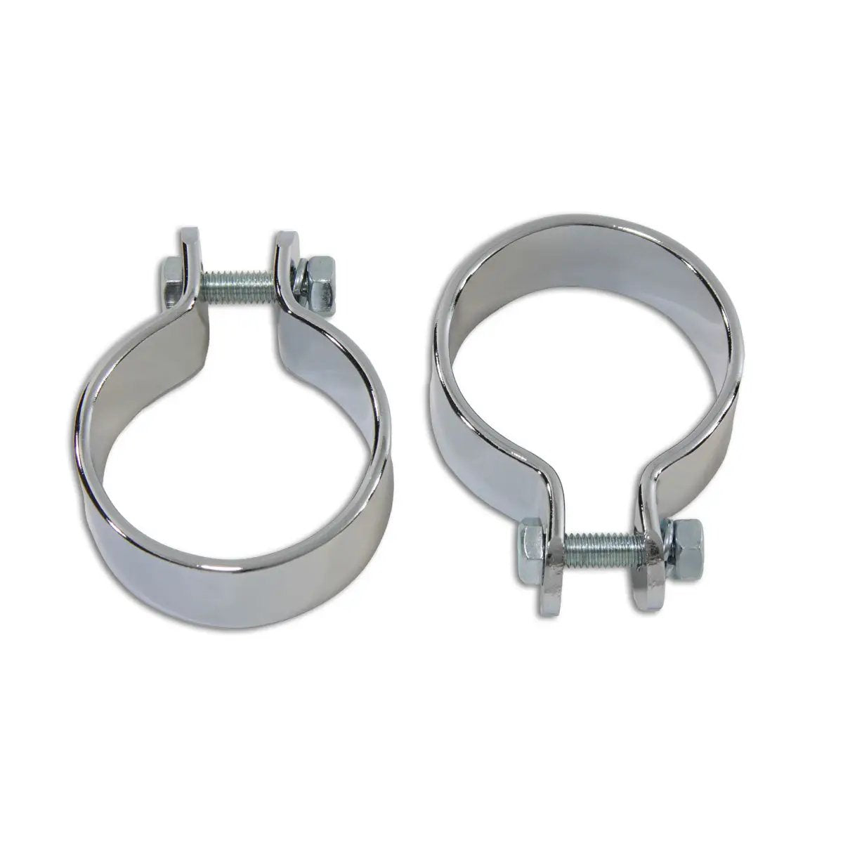 V-Twin Chrome 1-3/4 inch Muffler Body and End Clamp Set - Part #14-0531 by V-Twin