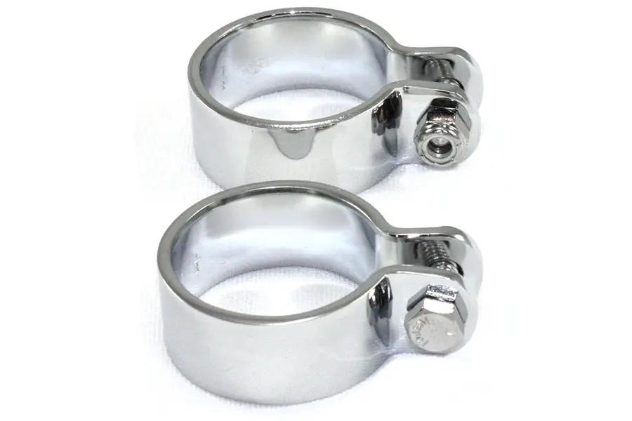 V-Twin Chrome 1-7/8 inch Heavy Muffler Body and End Clamp Set (Part 70318B) by V-Twin