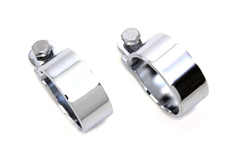 V-Twin Chrome 1-7/8 inch Heavy Muffler Body and End Clamp Set (Part 70318B) by V-Twin