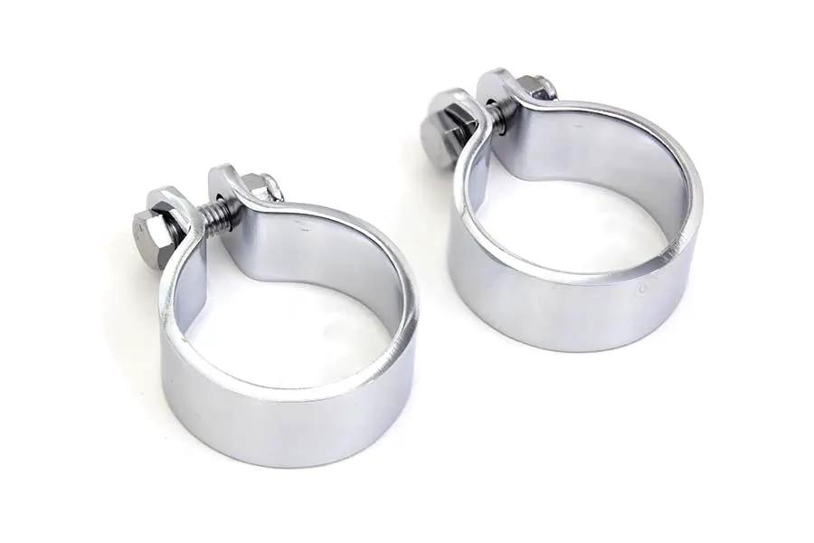 V-Twin Chrome 1-7/8 inch Heavy Muffler Body and End Clamp Set (Part 70318B) by V-Twin