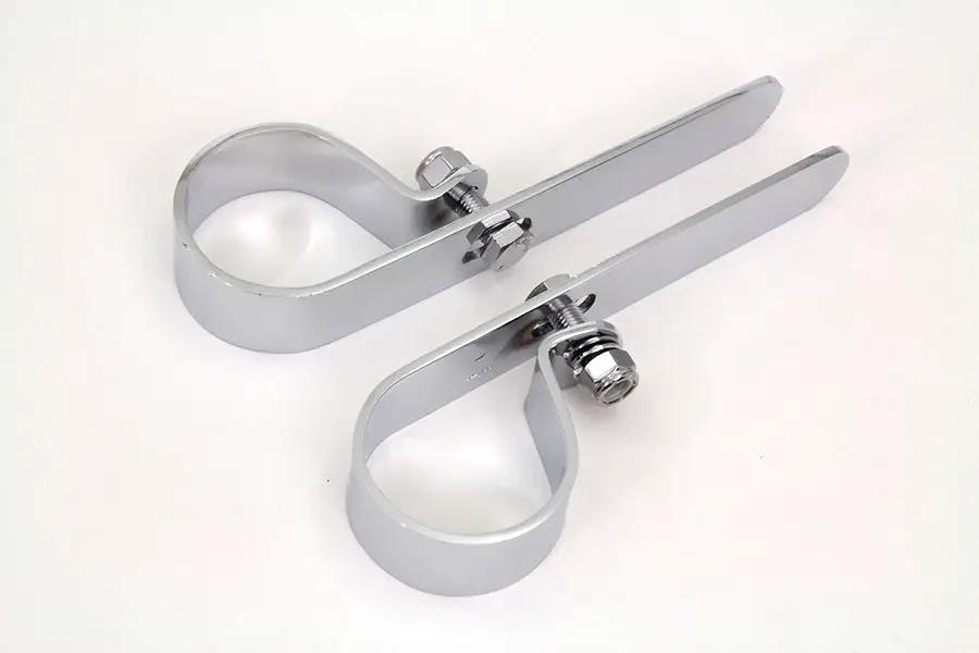 V-Twin Chrome 1-3/4 Inch Exhaust Clamp Set - Pair of Two by V-Twin